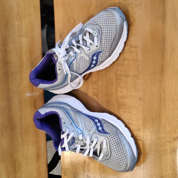 Saucony Cohesion 11 gray silver and purple size 6.5 running shoes - Picture 4 of 12